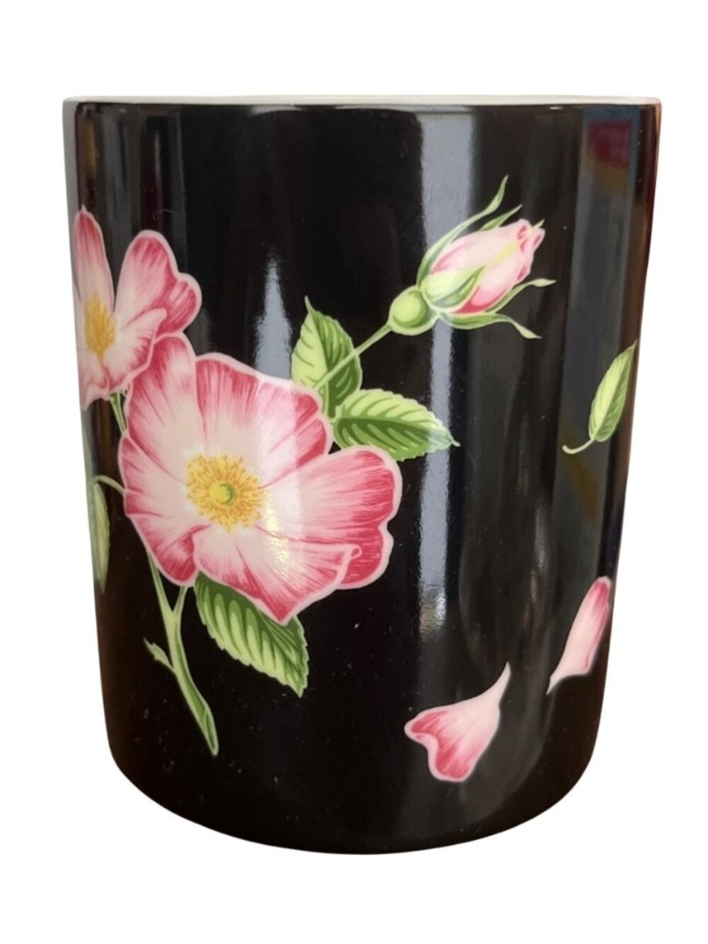 Tiffany & Co Wildflowers Black Floral Mug 2005 Japan Porcelain - Picture 3 of 5